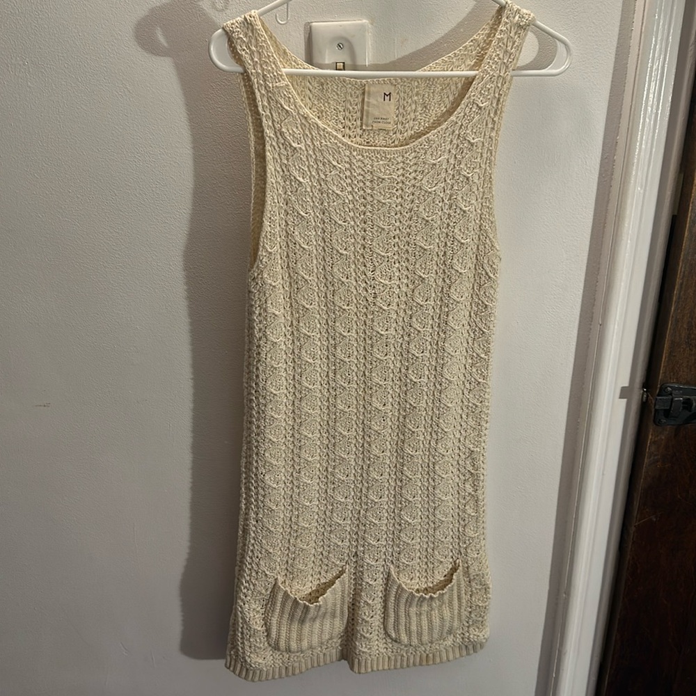 Anthropologie/Far Away From Close: Knit cream dress/vest